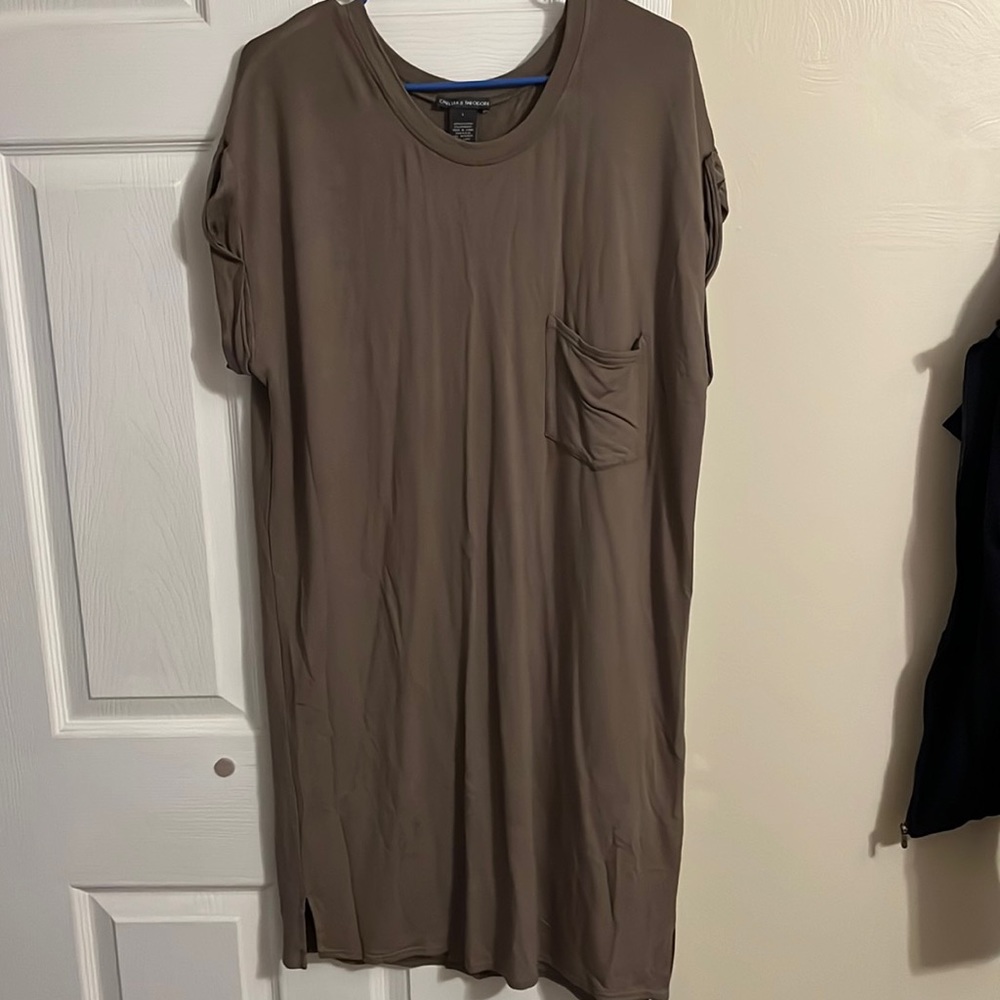 dark olive green t shirt dress